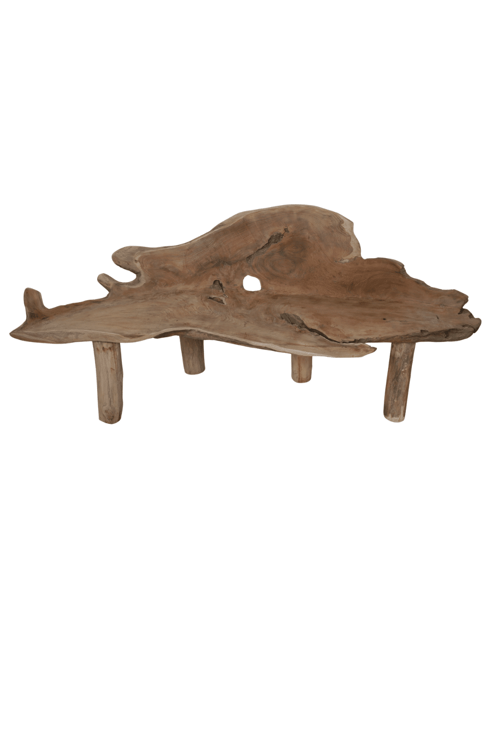 Grote Wortel teak houten tuin bank 210x60x88 cm