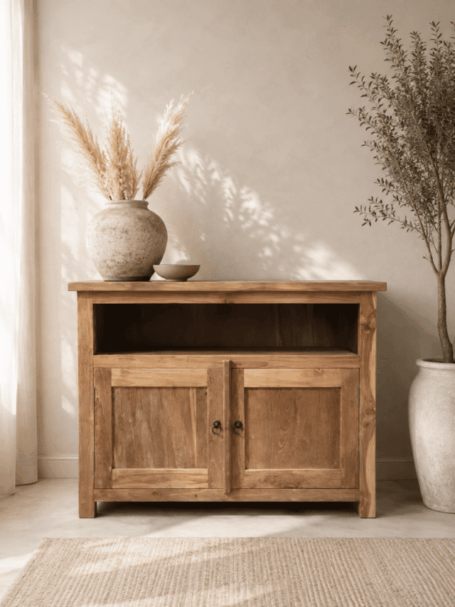 klein teak houten tv meubel stvc-5-100x45x70 cm