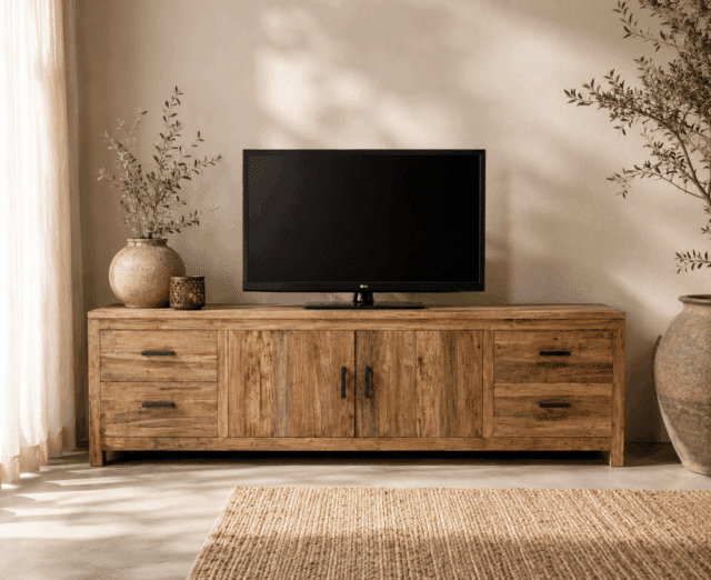 teak houten tv meubel-tvd-a1-200x45x55-2