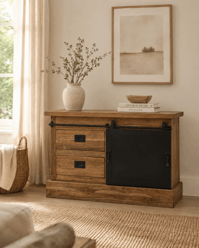 tvd-23-rural-teak-hout-90x46x60-cm-Tv-meubel-met-metalen-schuifdeur-