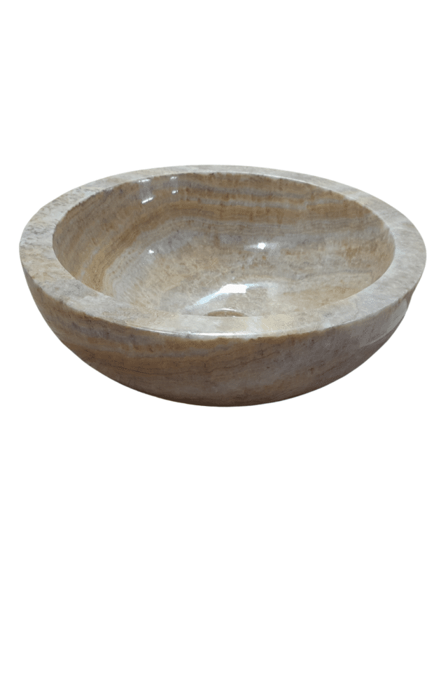Onyx ronde wasbak helemaal gepolijst 40x40x15 cm polish bowl