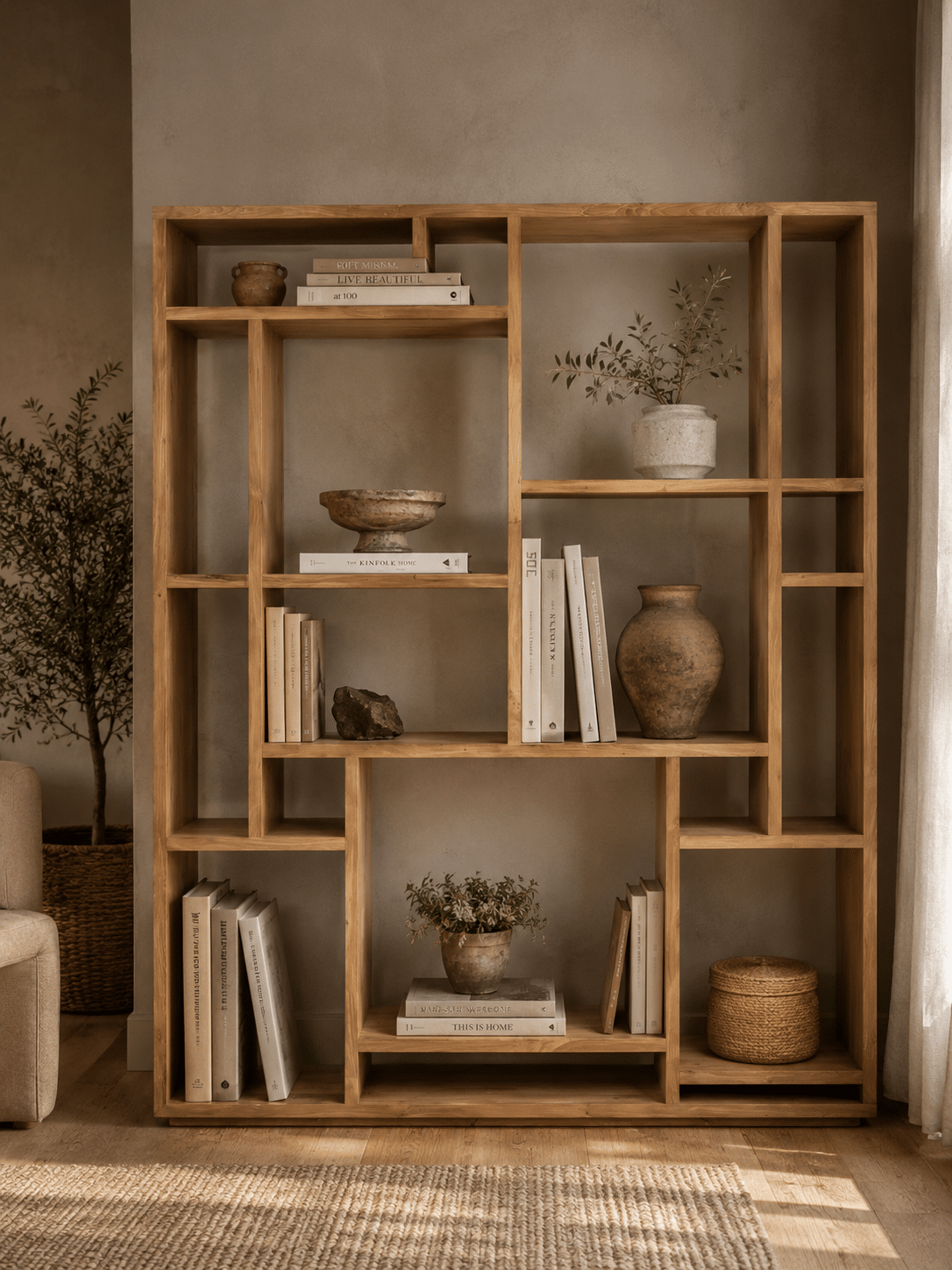 Teak houten vakkenkast Teak houten vakkenkast