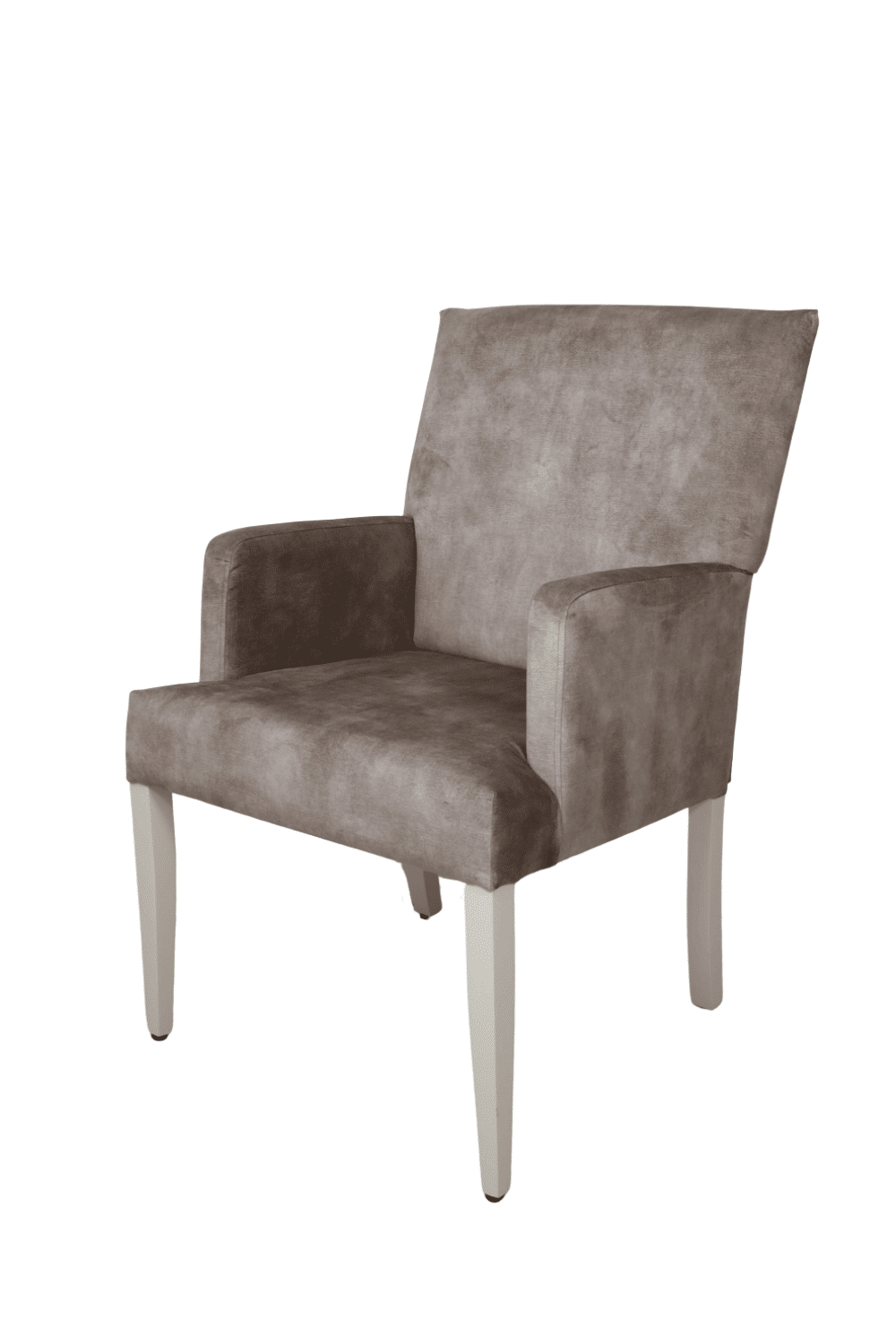 Luxe eetkamerstoel met armleuning Beige en creme wit kleurige poten