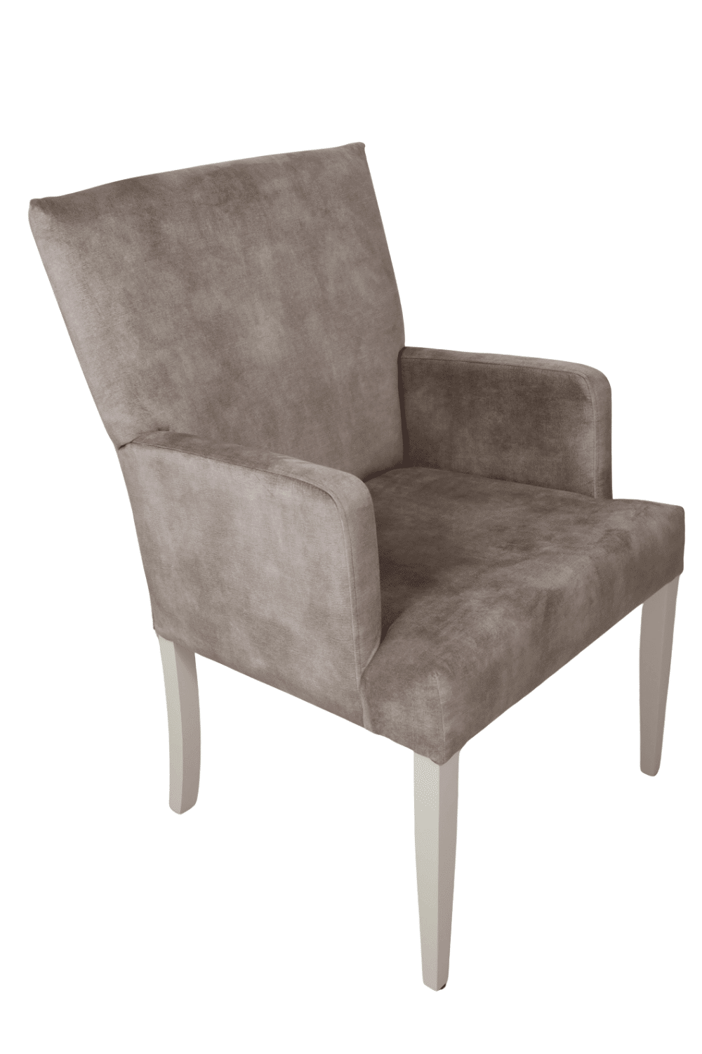 Luxe eetkamerstoel met armleuning Beige en creme wit kleurige poten