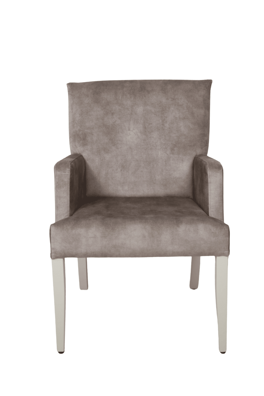 Luxe eetkamerstoel met armleuning Beige en creme wit kleurige poten