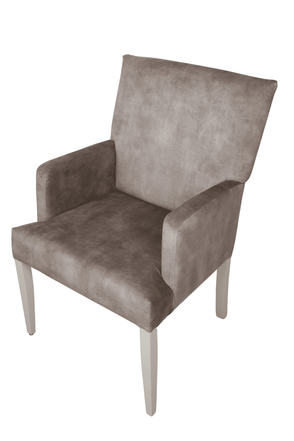 Luxe eetkamerstoel met armleuning Beige en creme wit kleurige poten
