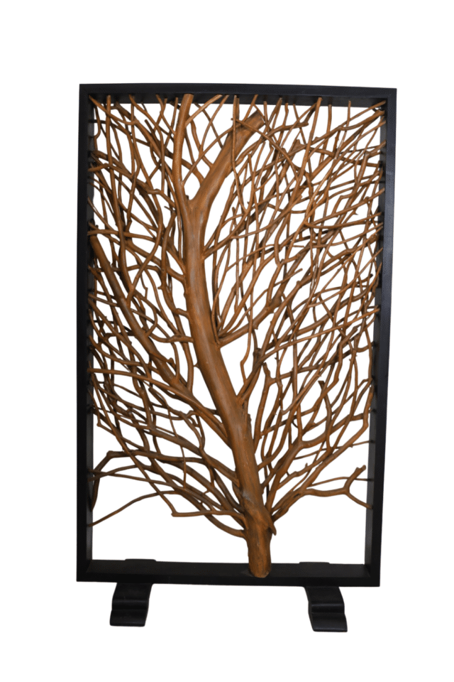 Roomdivider teak hout takken boom 120x53x200 cm