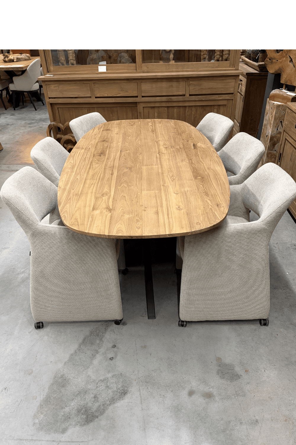 Teak hout Deens ovale eettafel 201x100x78 cm