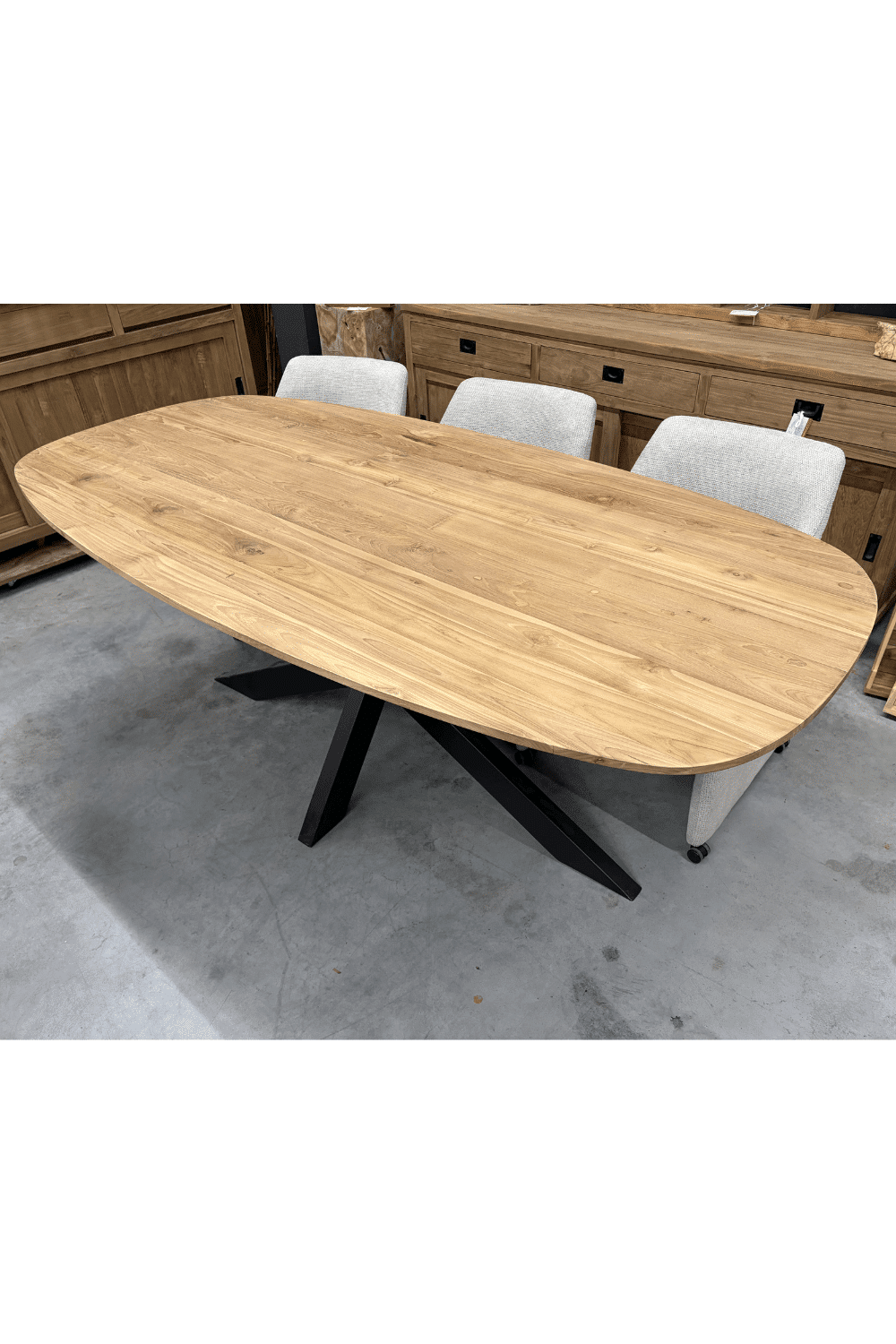 Teak hout Deens ovale eettafel 201x100x78 cm