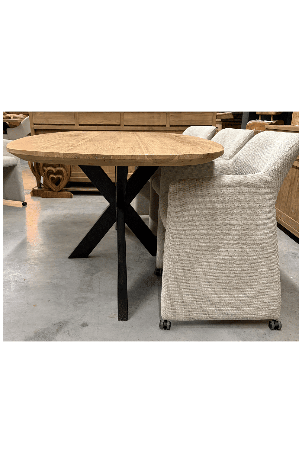 Teak hout Deens ovale eettafel 201x100x78 cm