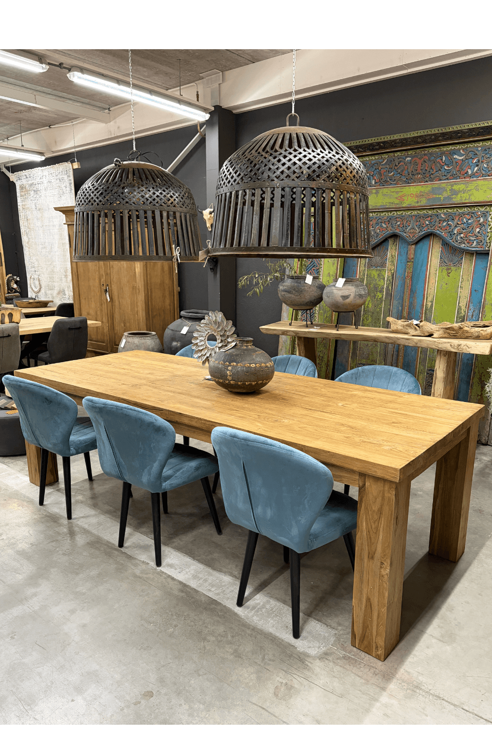 Teak hout eettafel 260x100x78 cm
