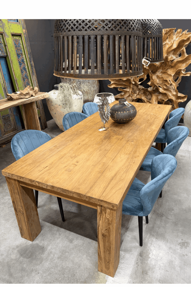 Teak hout eettafel 260x100x78 cm
