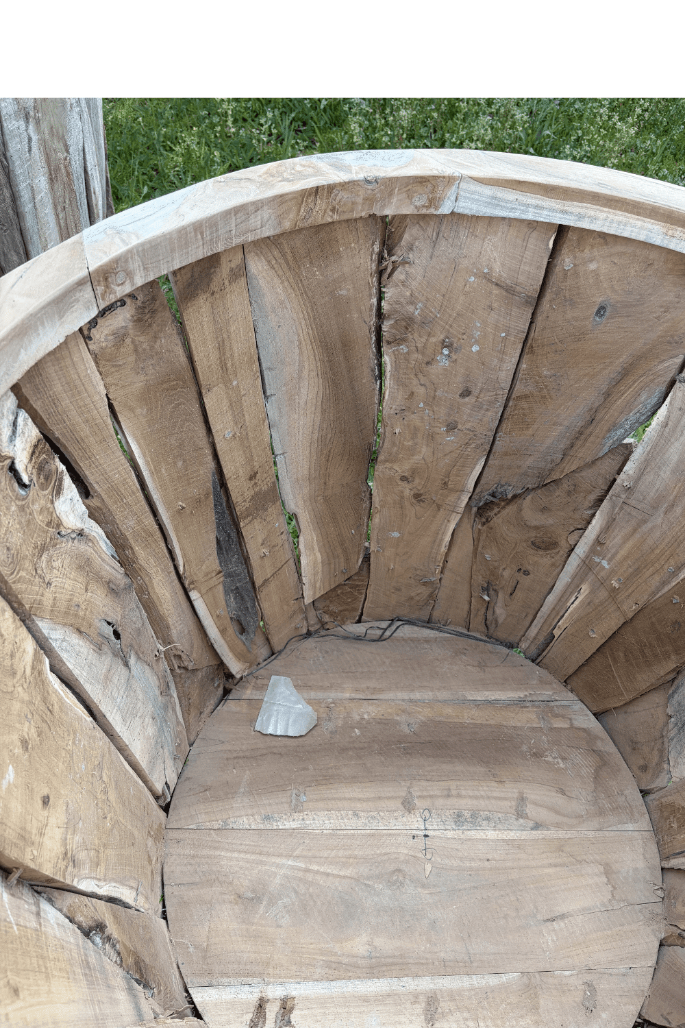 Teak houten wortel teak vaas pot voor buiten set van 3