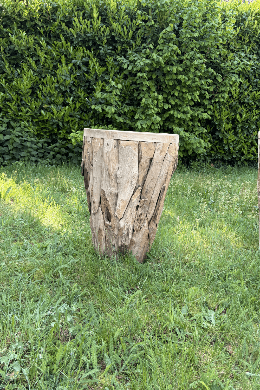 Teak houten wortel teak vaas pot voor buiten set van 3