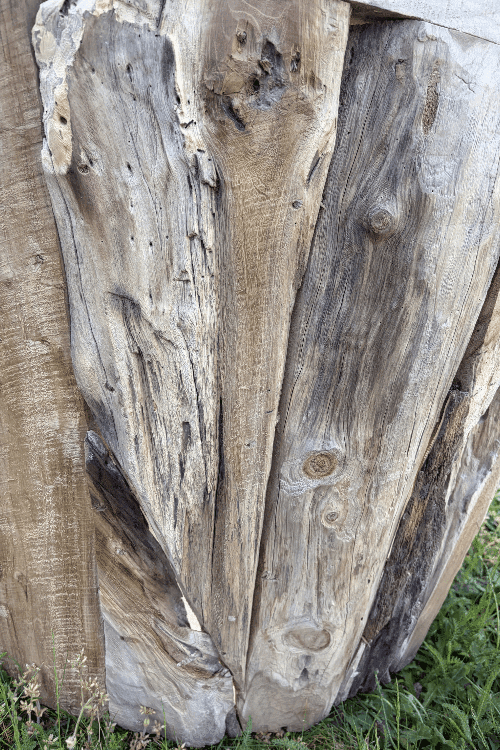 Teak houten wortel teak vaas pot voor buiten set van 3