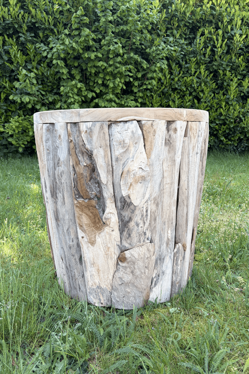 Teak houten wortel teak vaas pot voor buiten set van 3