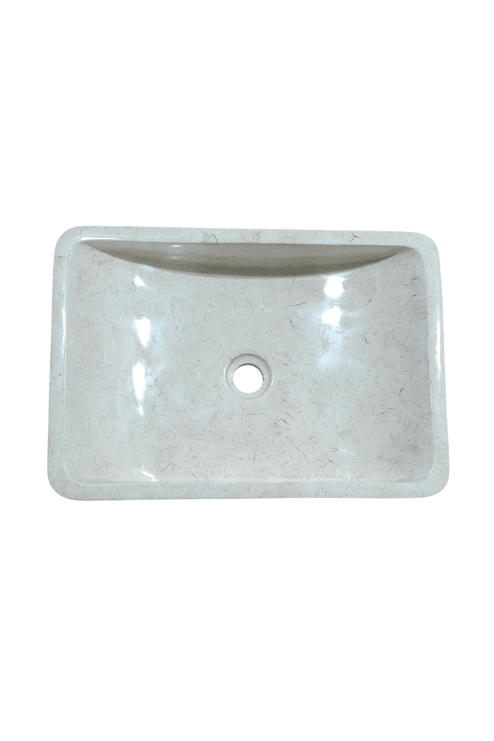 Witte marmeren wasbak rechthoekkig met ronde hoeken 50x 35x12 cm Witte marmeren wasbak rechthoekkig met ronde hoeken 50x 35x12 cm