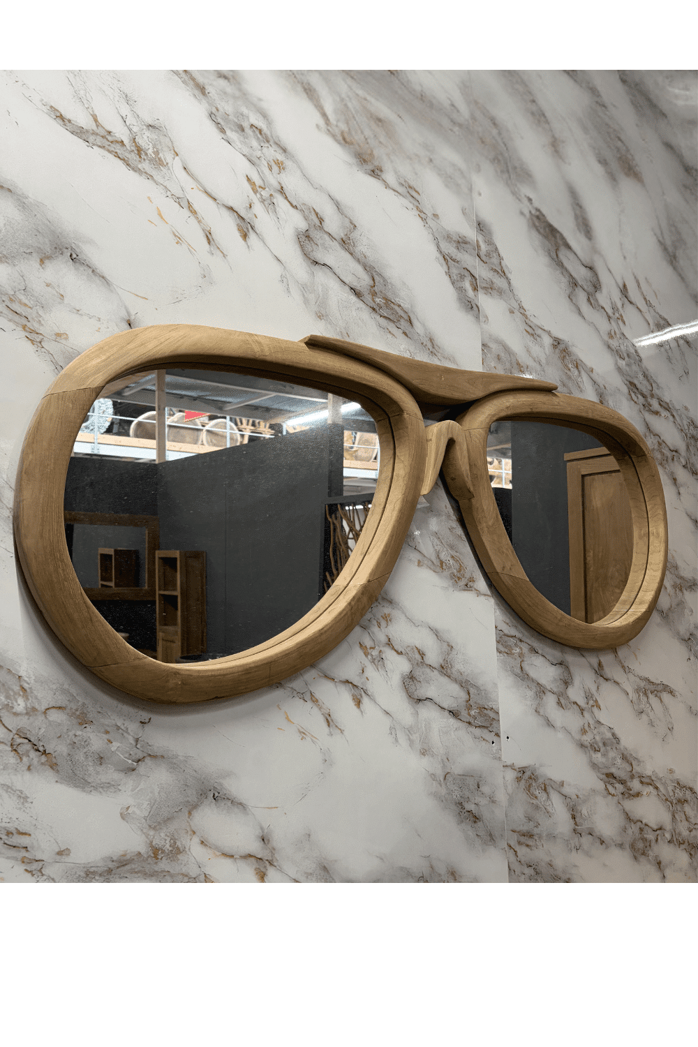 houten Zonnenbril spiegel 150x55 cm houten Zonnenbril spiegel 150x55 cm