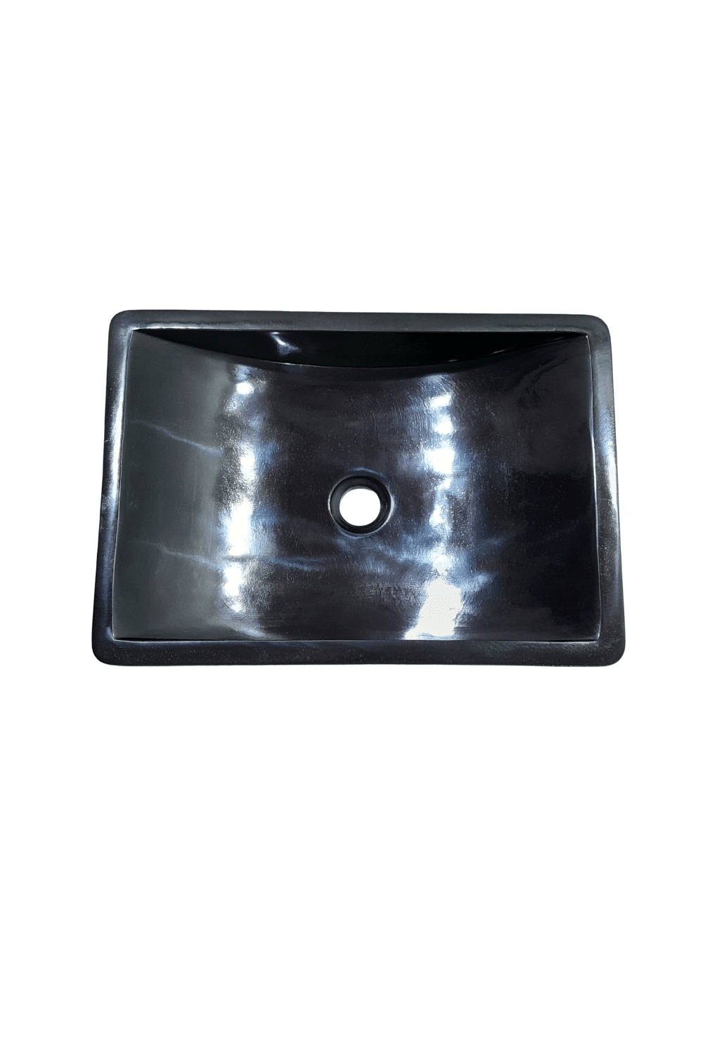 Zwarte natuurstenen wasbak 50x35x12 cm