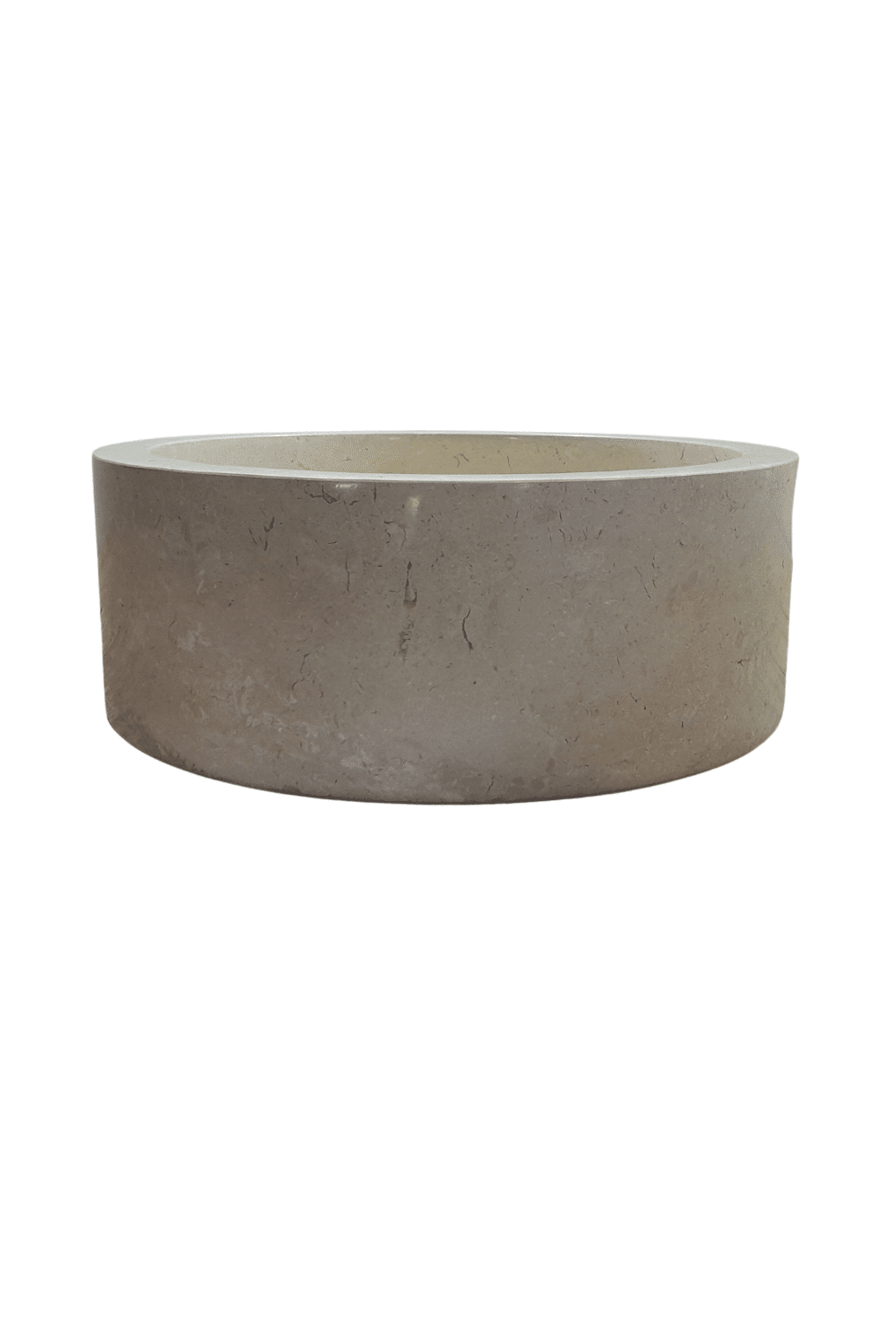 creme marmeren wasbak rond 40x40x15 cm cilinder creme marmeren wasbak rond 40x40x15 cm cilinder