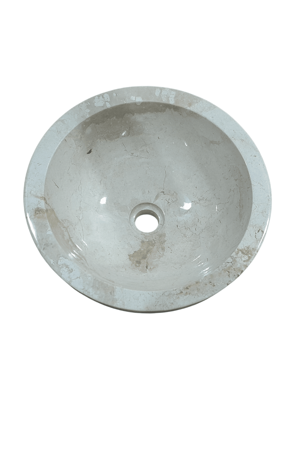 creme marmeren wasbak rond 40x40x15 cm polish bowl