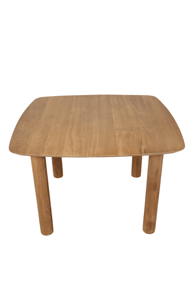 teak houten 4 persoons eettafel vierkant deens ovaal 120x120x79 cm