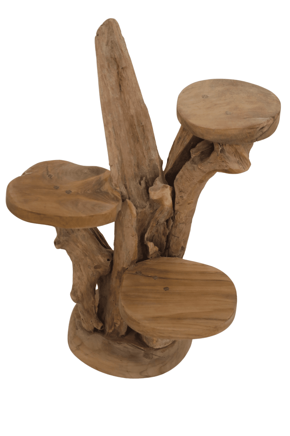 teak houten display etagere plantentafel klein 45x30x62 cm 3 plateau's