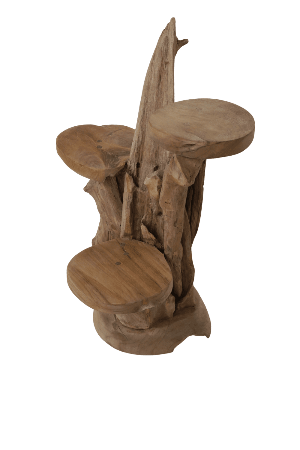 teak houten display etagere plantentafel klein 45x30x62 cm 3 plateau's