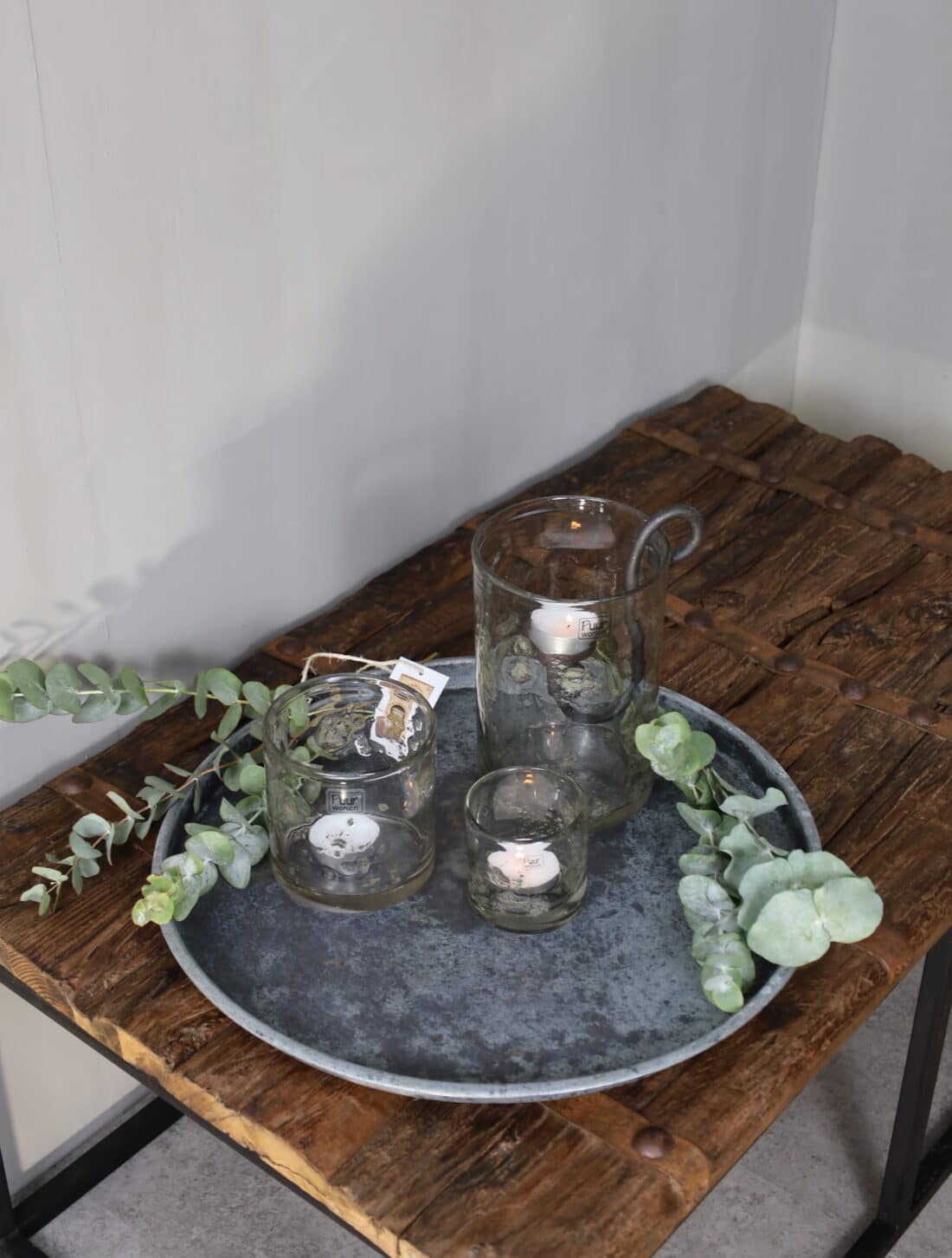 Landelijke Salontafel Oude Deur Salontafel 120x70x50 Cm Met Metalen Frame