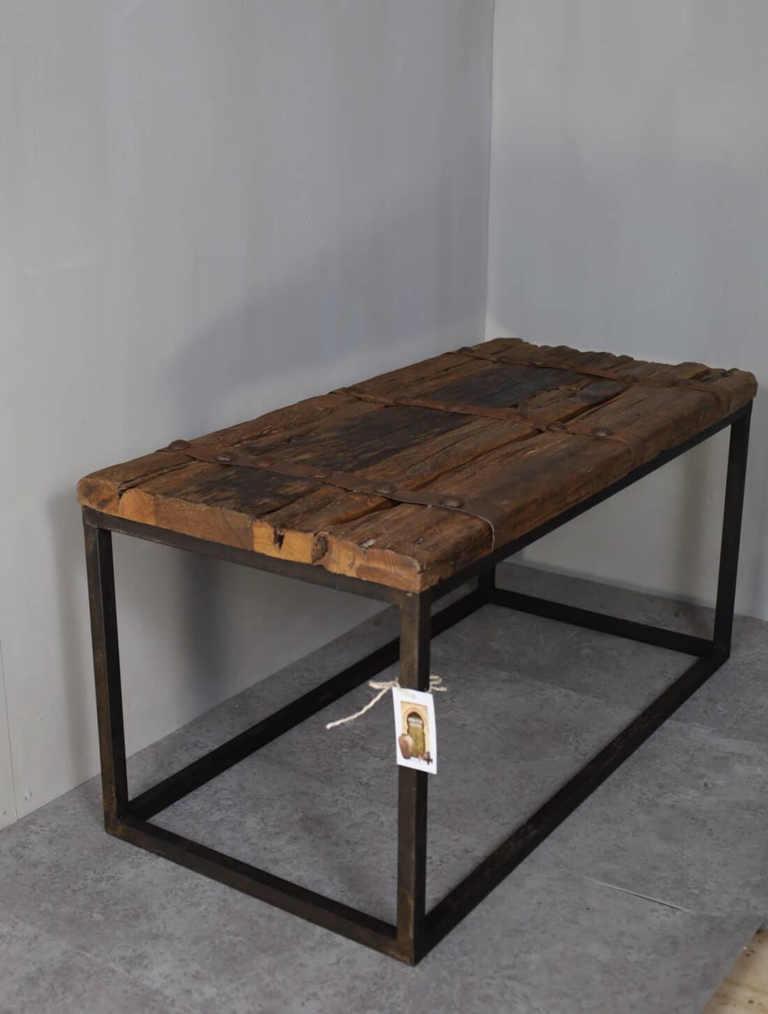 Landelijke salontafel deur salontafel oud ruw hout 100x50x50 cm