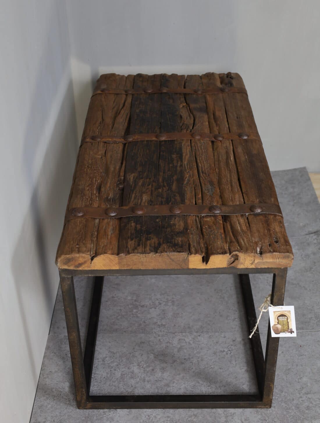 Landelijke salontafel deur salontafel oud ruw hout 100x50x50 cm