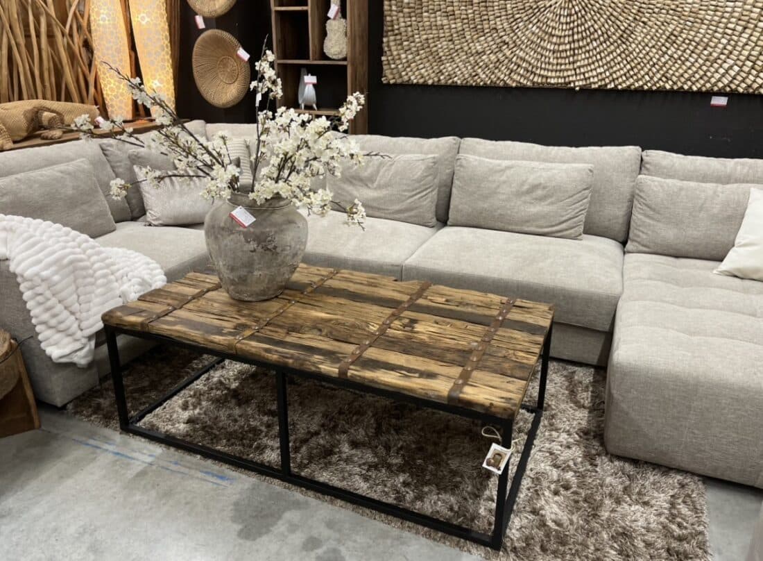 Landelijke salontafel deur salontafel oud ruw hout 150x80x50 cm