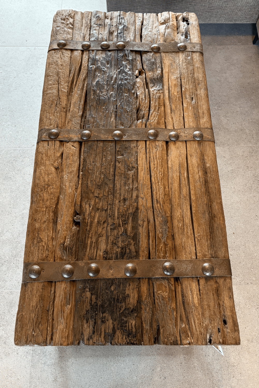 Landelijke salontafel deur salontafel oud ruw hout 100x50x50 cm