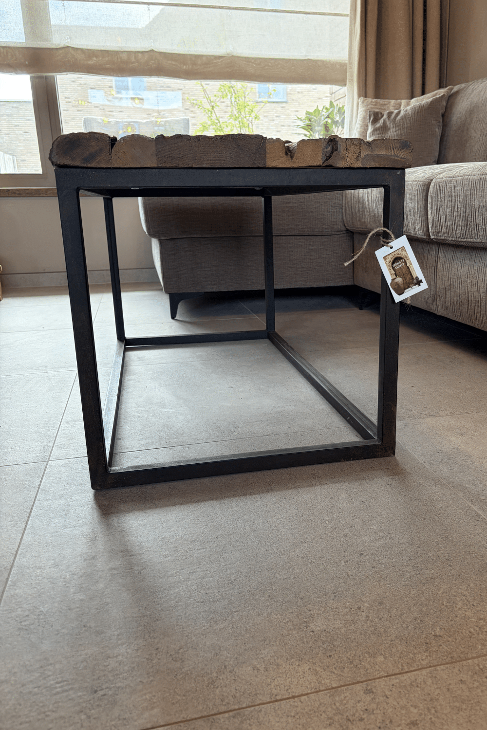 Landelijke salontafel deur salontafel oud ruw hout 100x50x50 cm