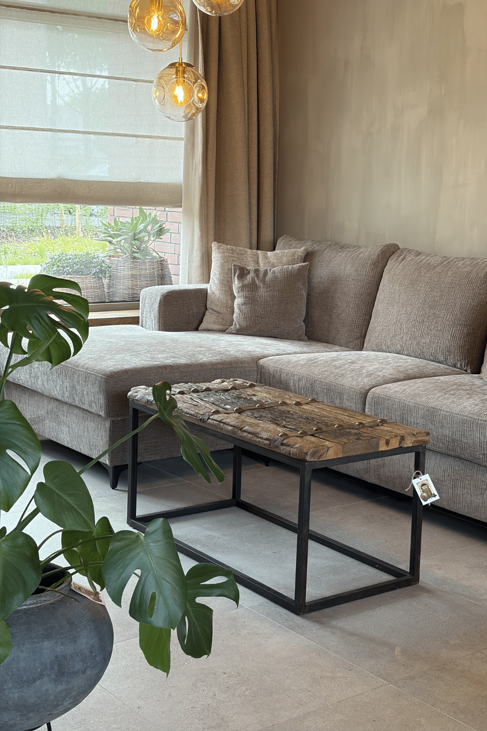 Landelijke salontafel deur salontafel oud ruw hout 100x50x50 cm
