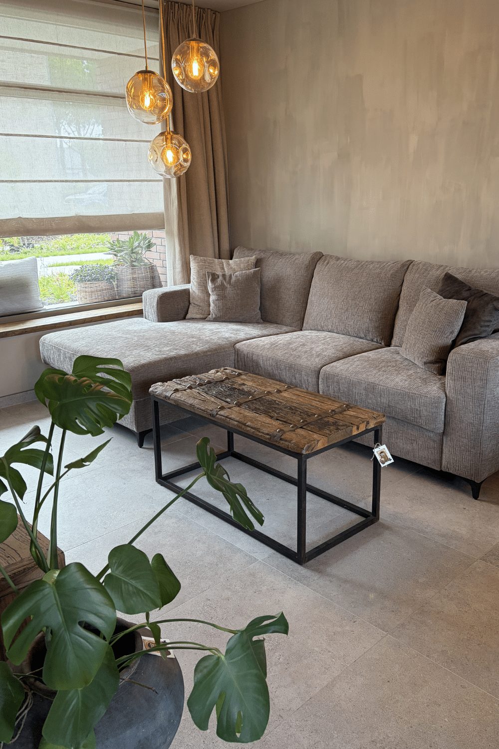 Landelijke salontafel deur salontafel oud ruw hout 100x50x50 cm