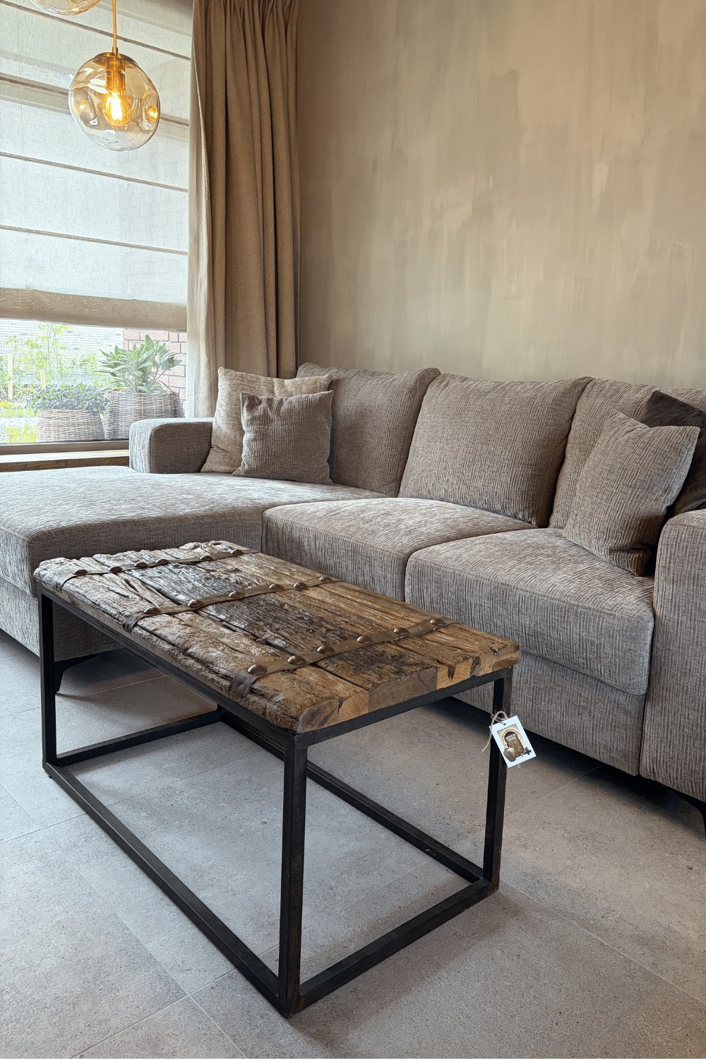 Landelijke salontafel deur salontafel oud ruw hout 100x50x50 cm