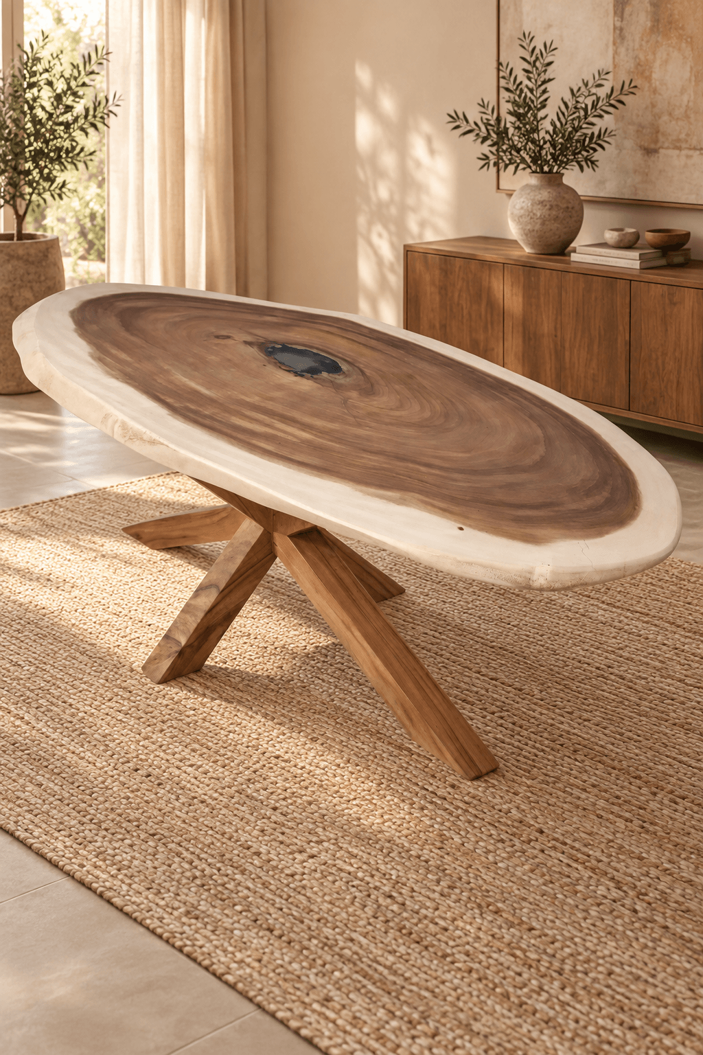 Suar-boomstam-houten-ovale-organische-tafel Suar-boomstam-houten-ovale-organische-tafel