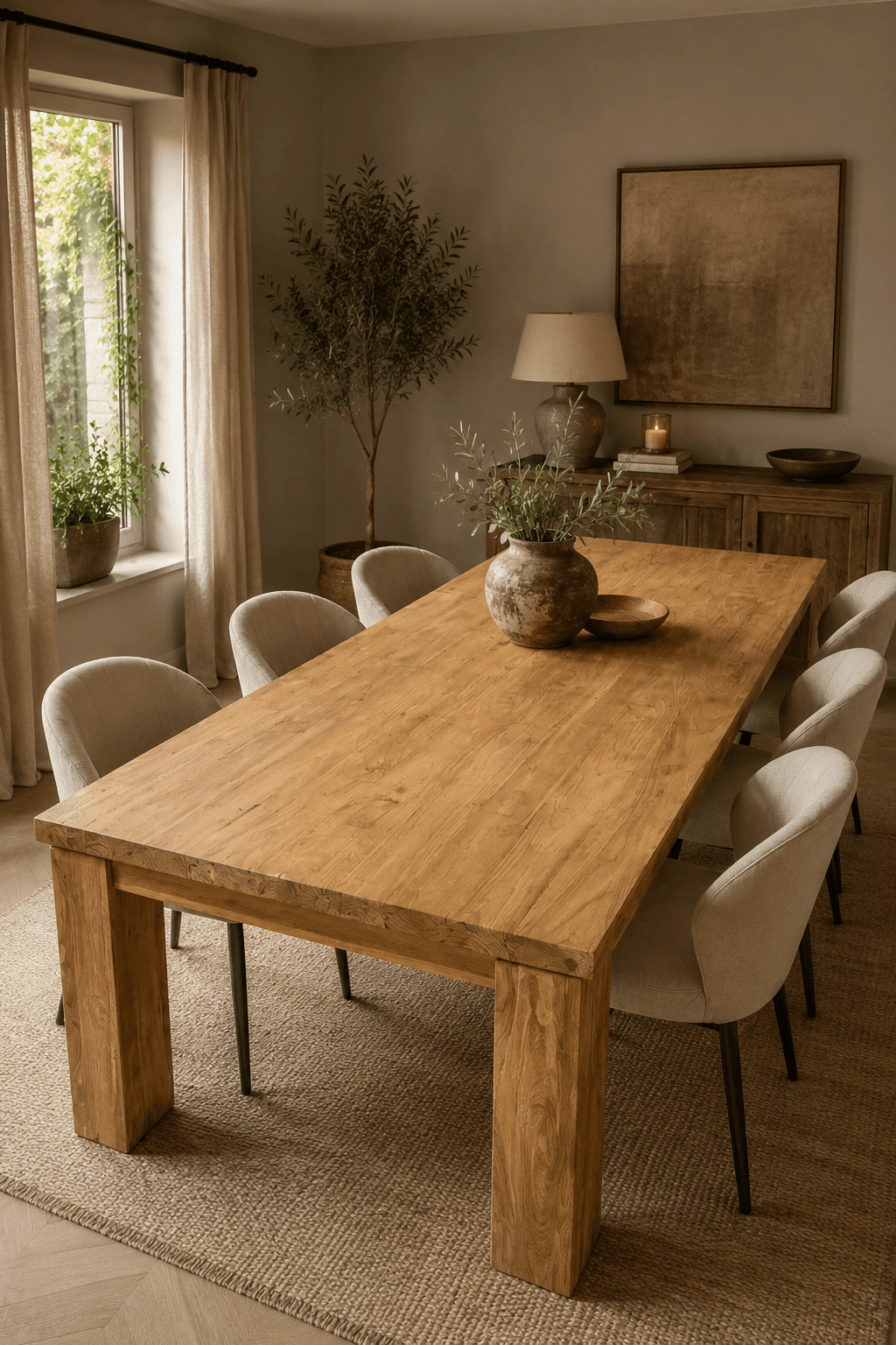 Massieve robuuste landelijke teak eettafel 260 cm Massieve robuuste landelijke teak eettafel 260 cm