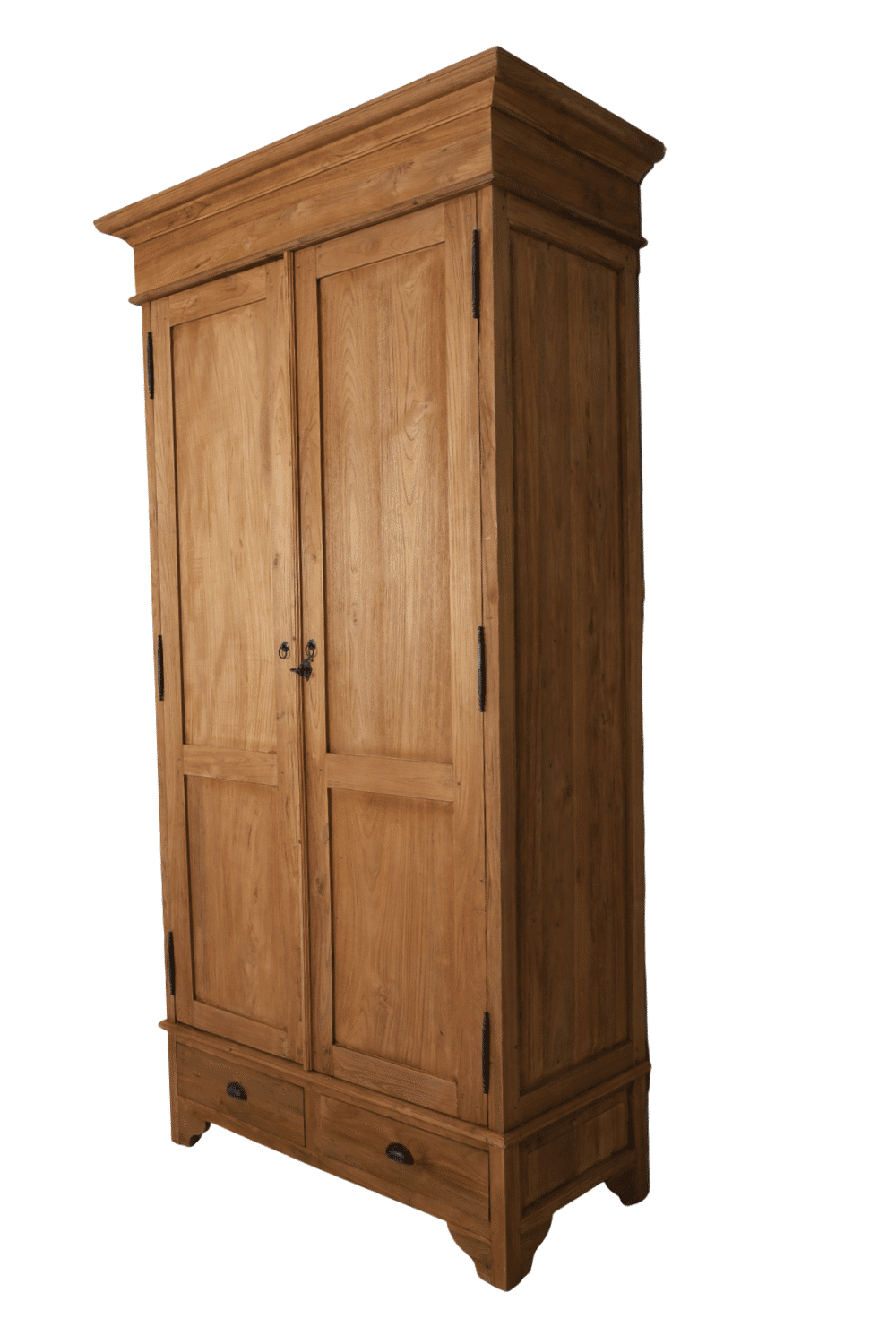 Teak houten opbergkast broodkast met dichte deuren 133x65x250 cm