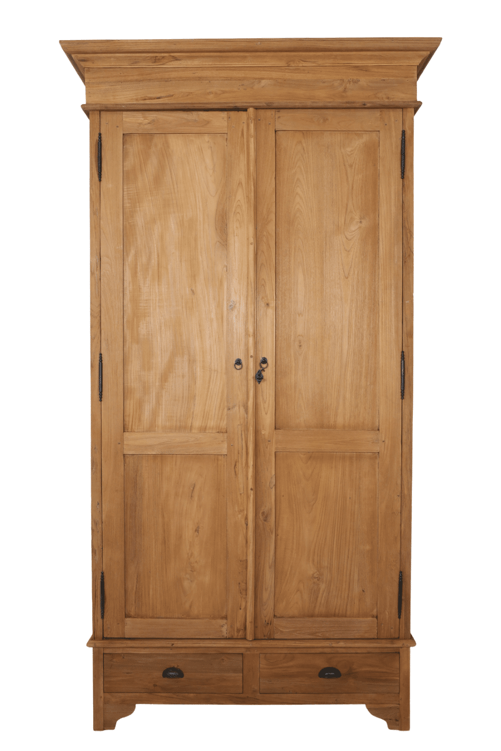 Teak houten opbergkast broodkast met dichte deuren 133x65x250 cm
