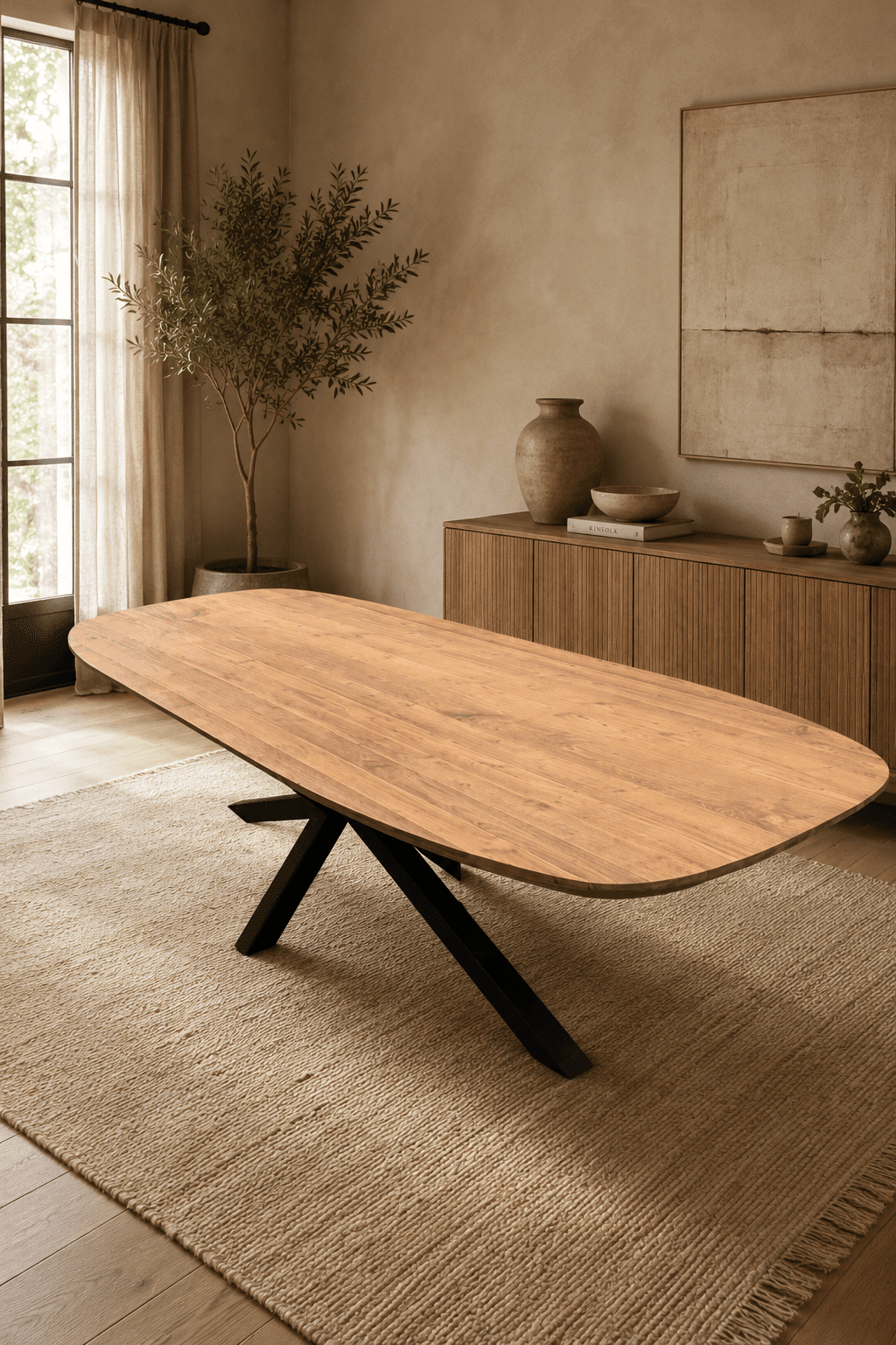 teak-houten-Deens-ovale-tafel-300x110x77-cm-5-cm-dik-blad1