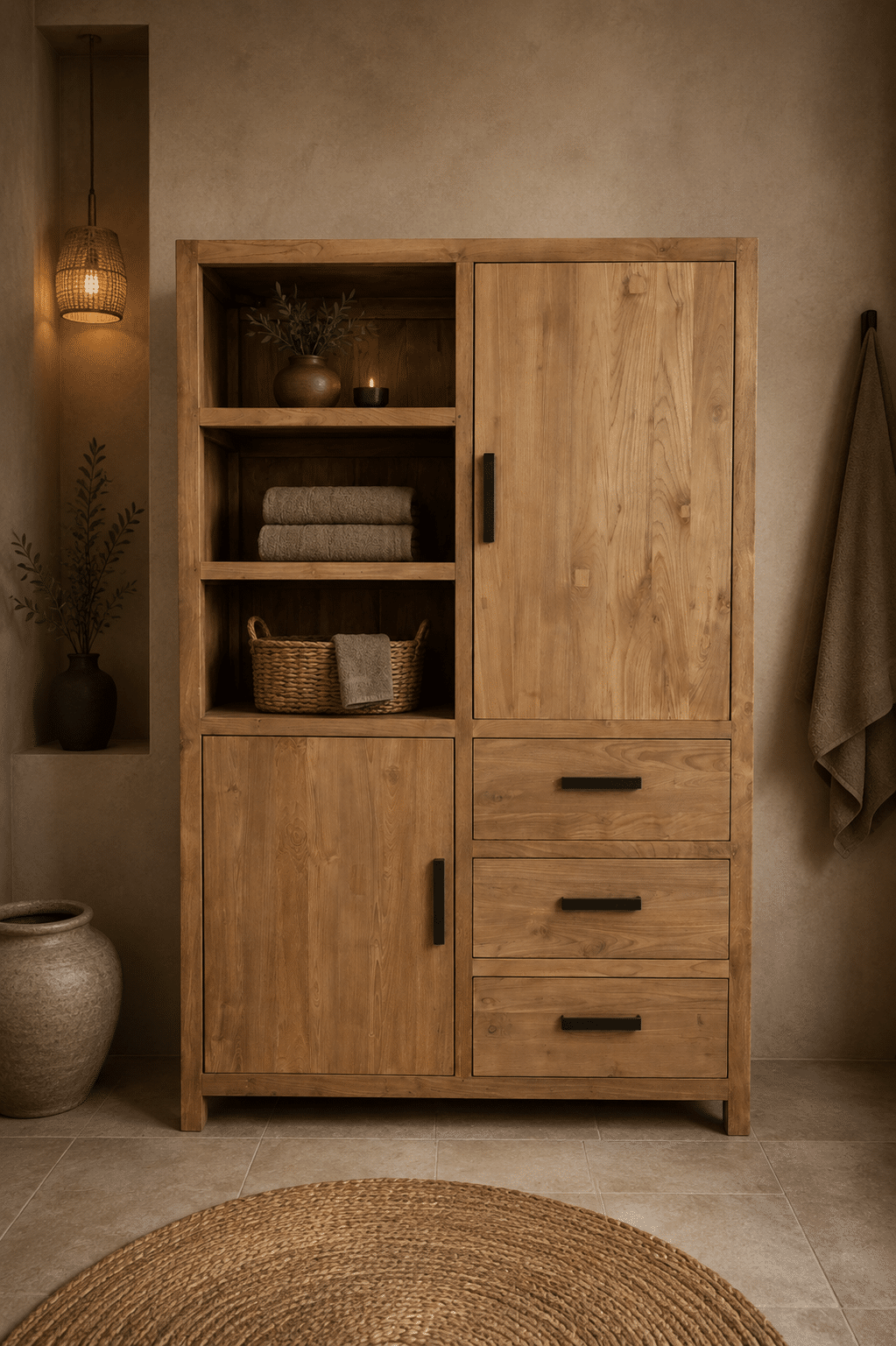 Block kast teak hout 130x50x190 cm Block kast teak hout 130x50x190 cm