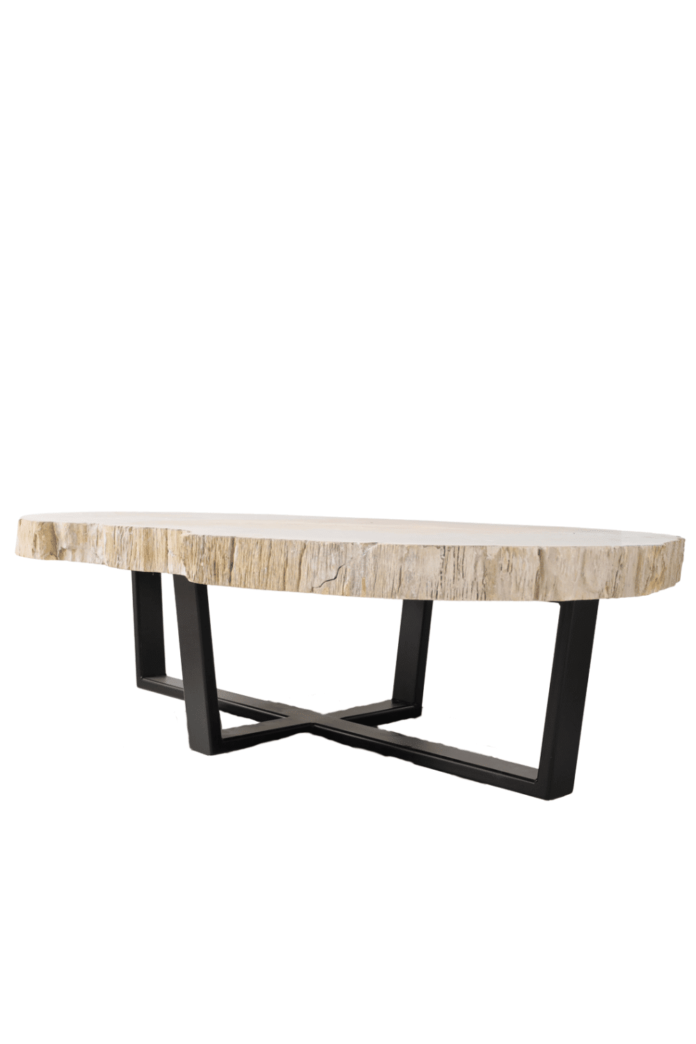 Luxe versteend houten grote salontafel 174 x 109x 8 cm