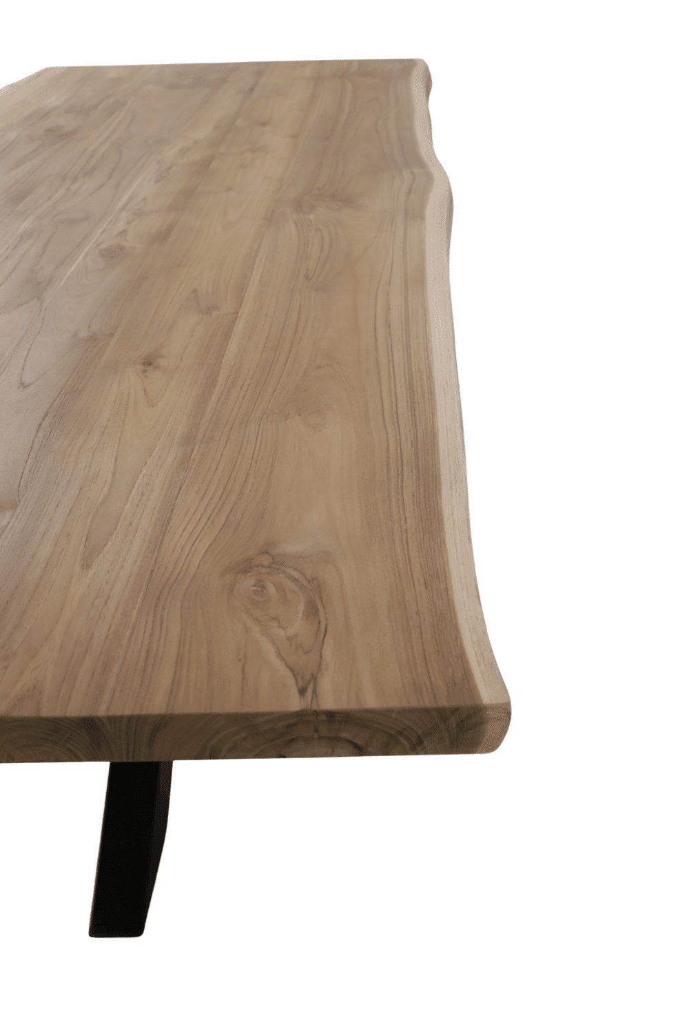Massief Teak houten boomstam tafel met wangkant 220x102x78 cm Massief Teak houten boomstam tafel met wangkant 220x102x78 cm