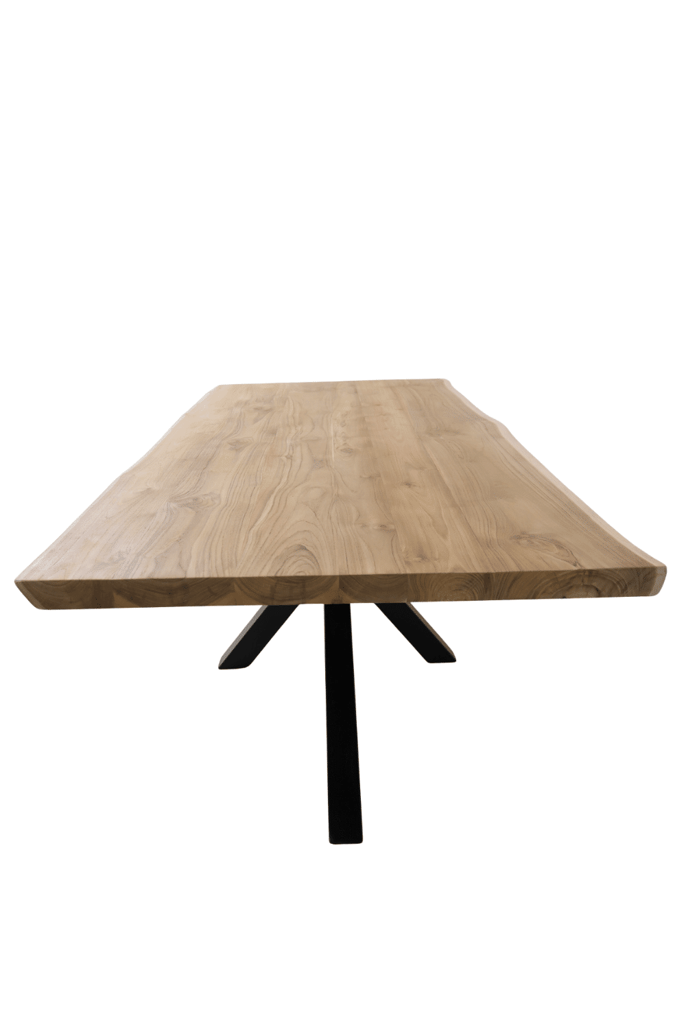 Massief Teak houten boomstam tafel met wangkant 220x102x78 cm Massief Teak houten boomstam tafel met wangkant 220x102x78 cm