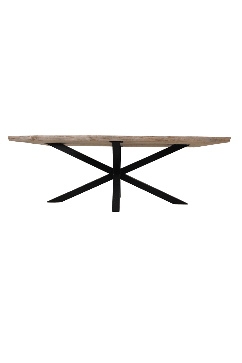 Massief Teak houten boomstam tafel met wangkant 220x102x78 cm Massief Teak houten boomstam tafel met wangkant 220x102x78 cm