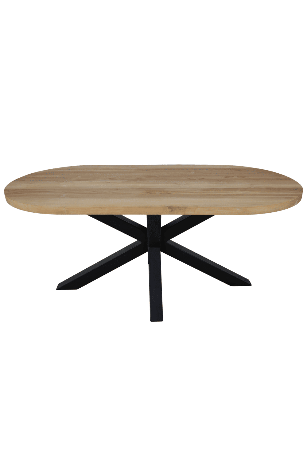 Massief teak houten afgeronde eetkamertafel 180x89x78 cm Massief teak houten afgeronde eetkamertafel 180x89x78 cm