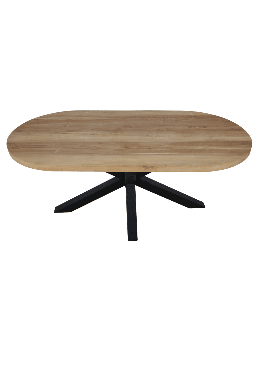 Massief teak houten afgeronde eetkamertafel 180x89x78 cm Massief teak houten afgeronde eetkamertafel 180x89x78 cm