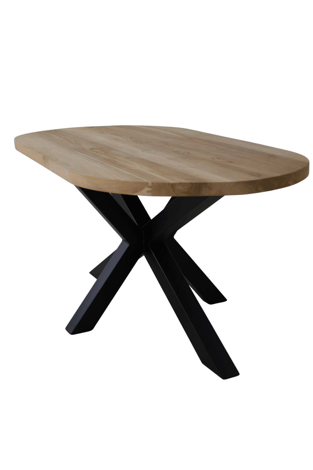 Massief teak houten afgeronde eetkamertafel 180x89x78 cm Massief teak houten afgeronde eetkamertafel 180x89x78 cm